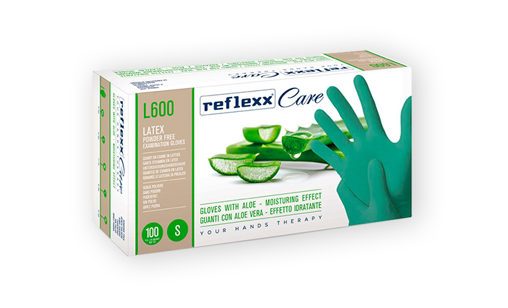 Immagine di Guanti in Lattice con Aloe Vera Reflexx L600 / L